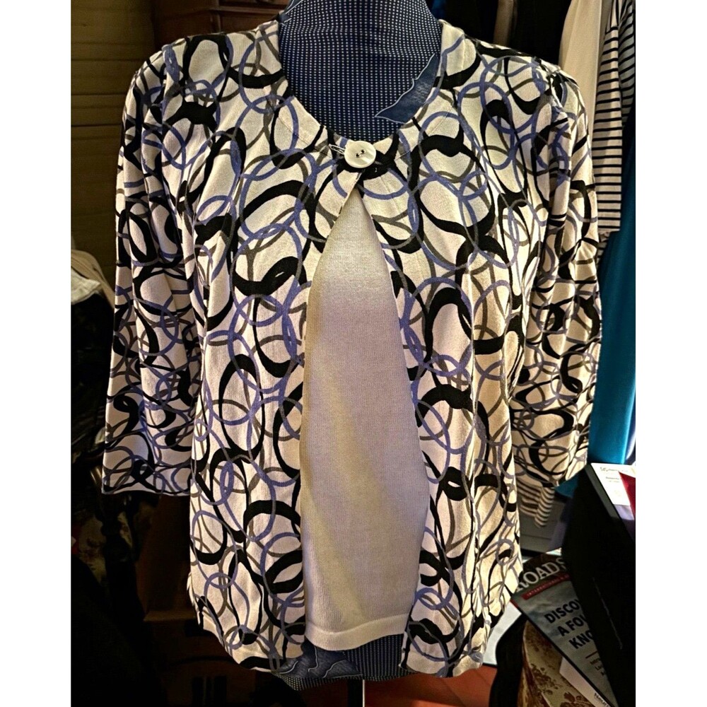 Christopher & Banks Women’s Small Layered Look Sweater 100% Cotton 34” Bust